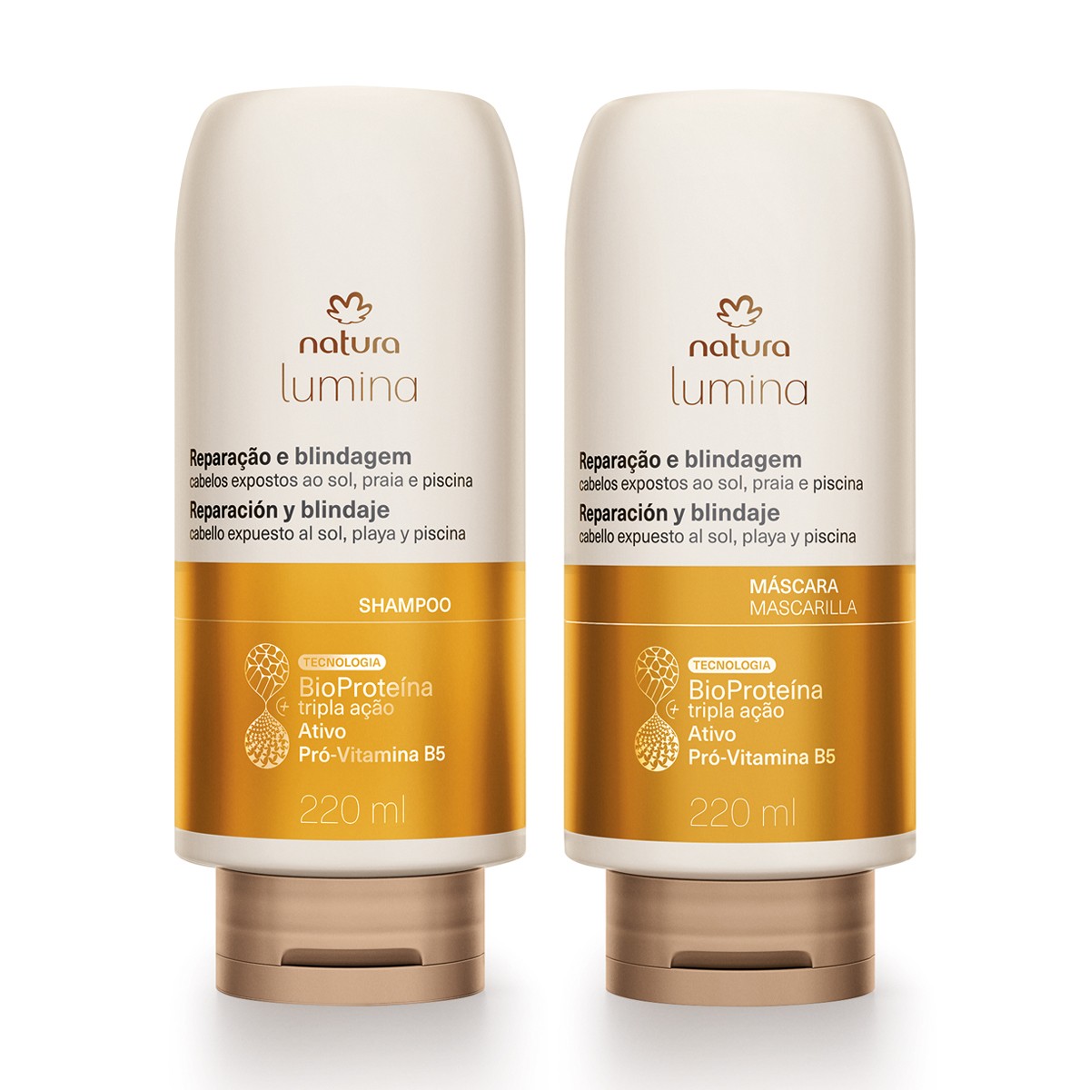Kit Shampoo e Máscara para Reparação e Blindagem Lumina