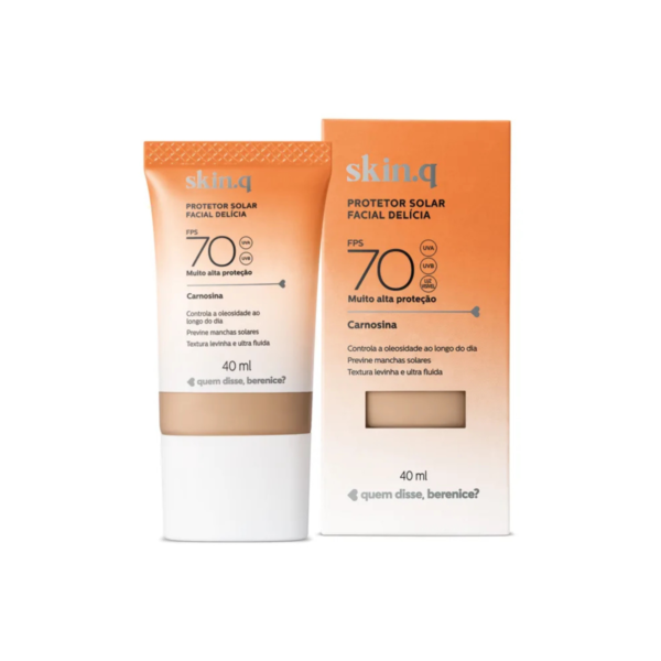 Protetor Solar Facial Delícia FPS 70 Skin.q Cor 02 40ml