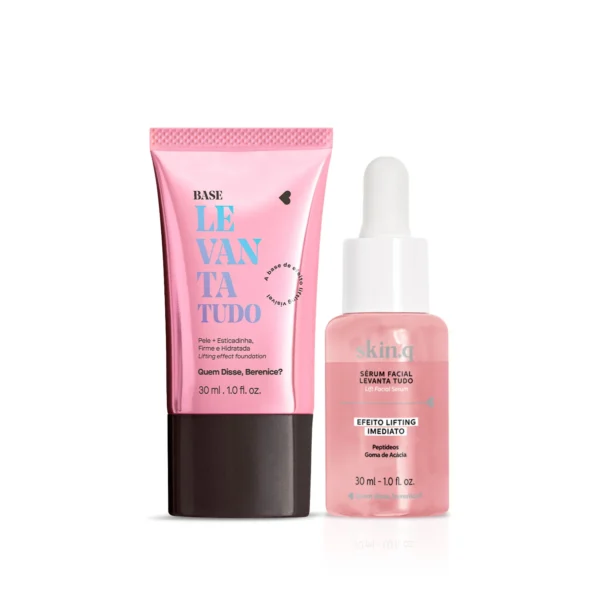 Combo Levanta Tudo: Sérum Facial Skin.q 30ml + Base Líquida Incolor 30ml